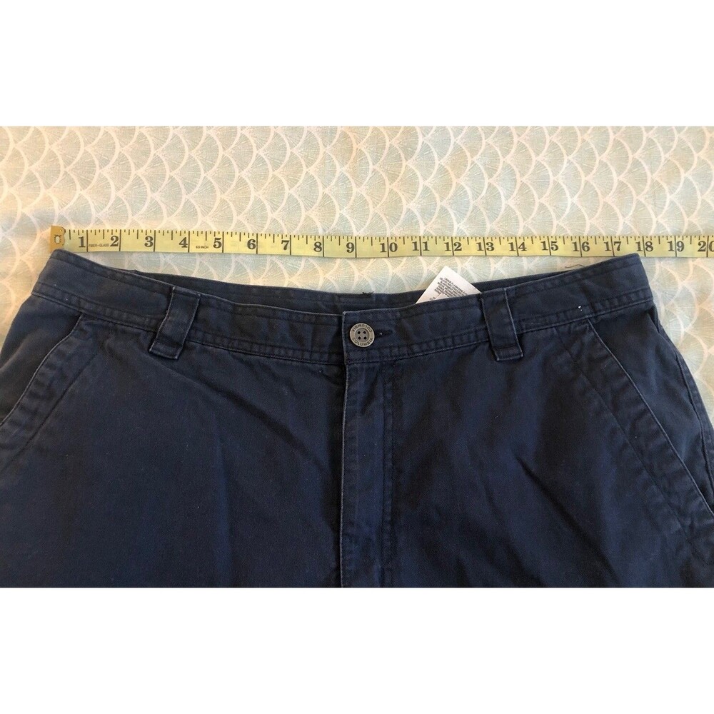 Columbia Men's Size 36x10 Navy Blue Shorts 100% Cotton Bermuda Cargo Hiking - Picture 11 of 15
